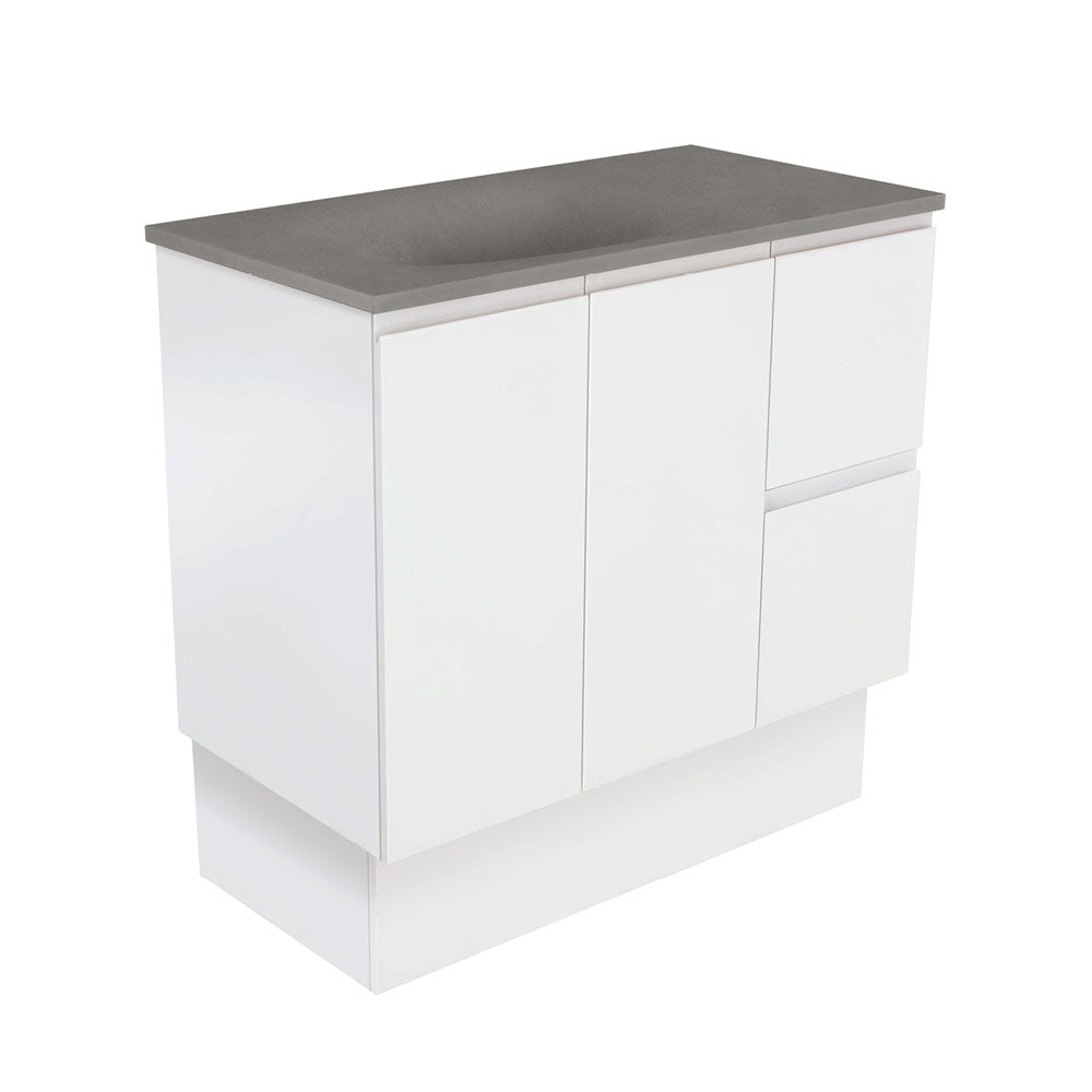 Satori Fingerpull Satin White Vanity On Kick