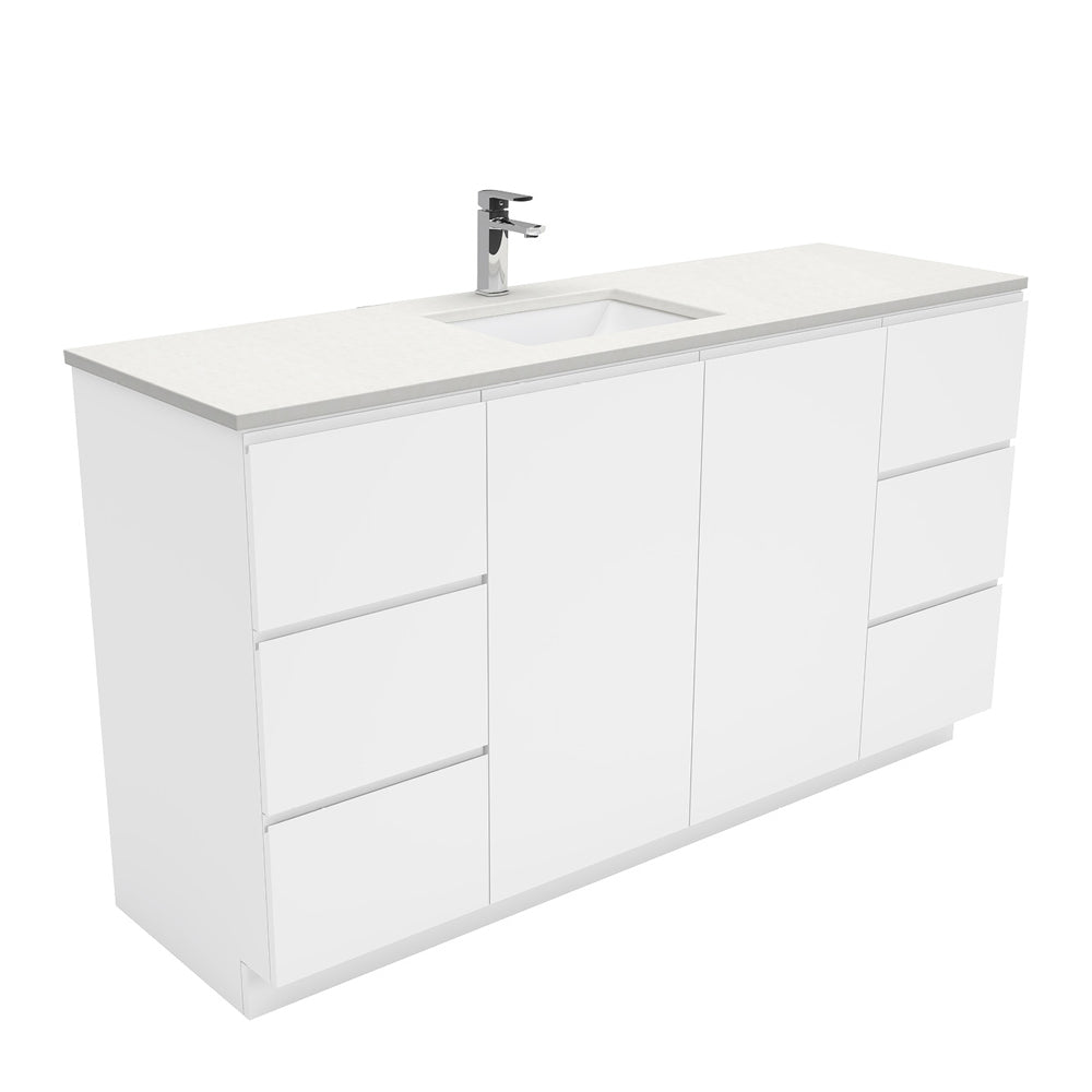 Sarah Crystal Pure Undermount Fingerpull Gloss White Vanity on Kick