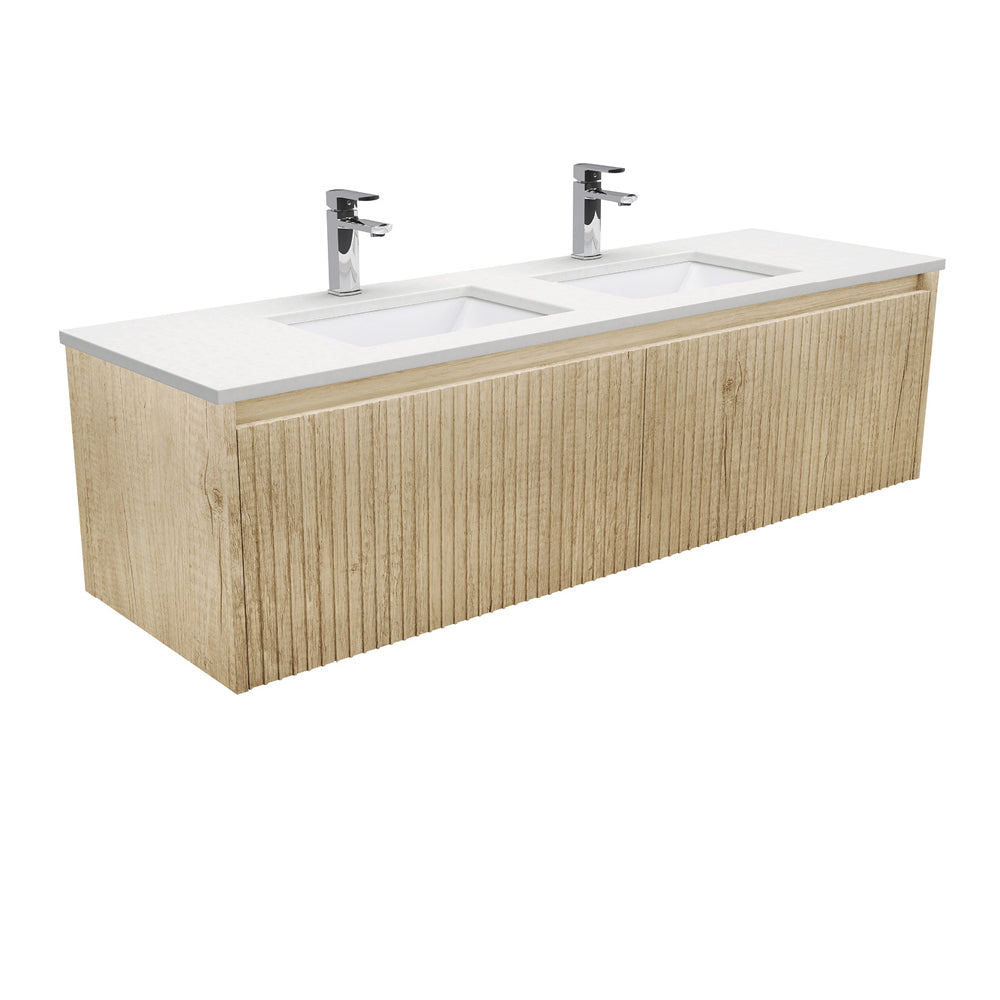 Sarah Crystal Pure Undermount Alina Scandi Oak Wall-Hung Vanity