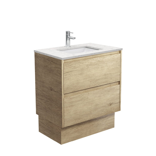 Sarah Bianco Marble Undermount 750 Amato Scandi Oak Vanity on Kick