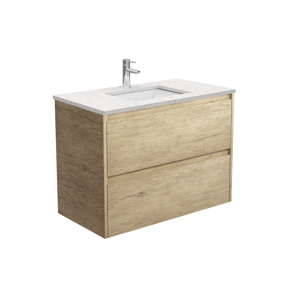 Sarah Bianco Marble Undermount 900 Amato Scandi Oak Wall-Hung Vanity