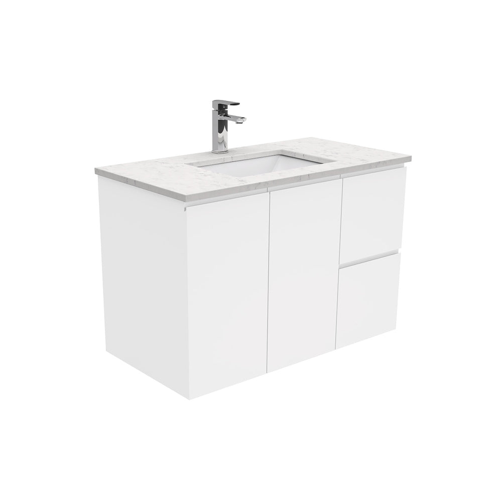 Sarah Fingerpull Gloss White Wall-Hung Vanity