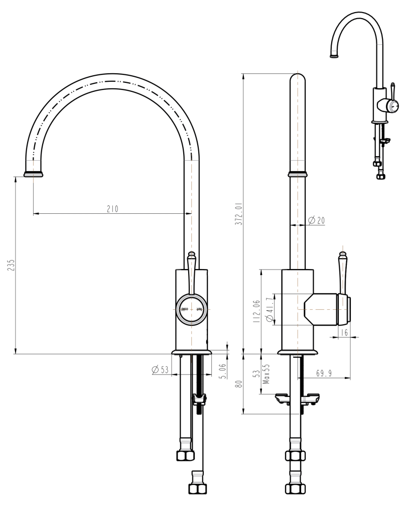 Mica Heritage Gooseneck Sink Mixer - Neche Interiors