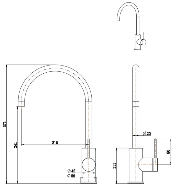 Mica Gooseneck Sink Mixer - Neche Interiors