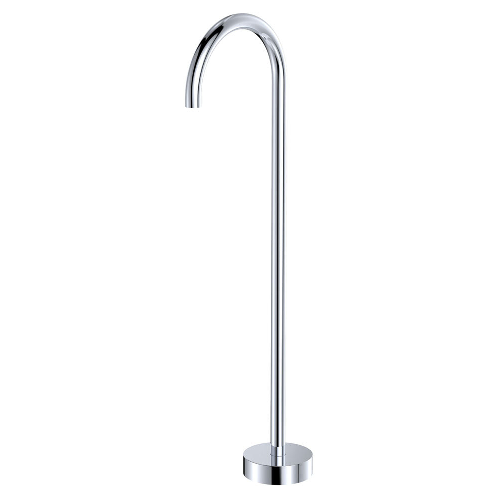 Kaya Gooseneck Floor Mounted Bath Outlet, Chrome