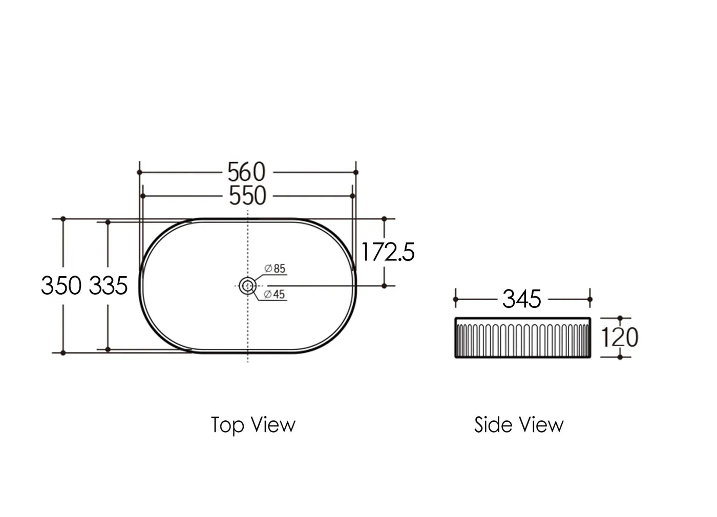 Kensington Oval Counter Top Basin - Neche Interiors