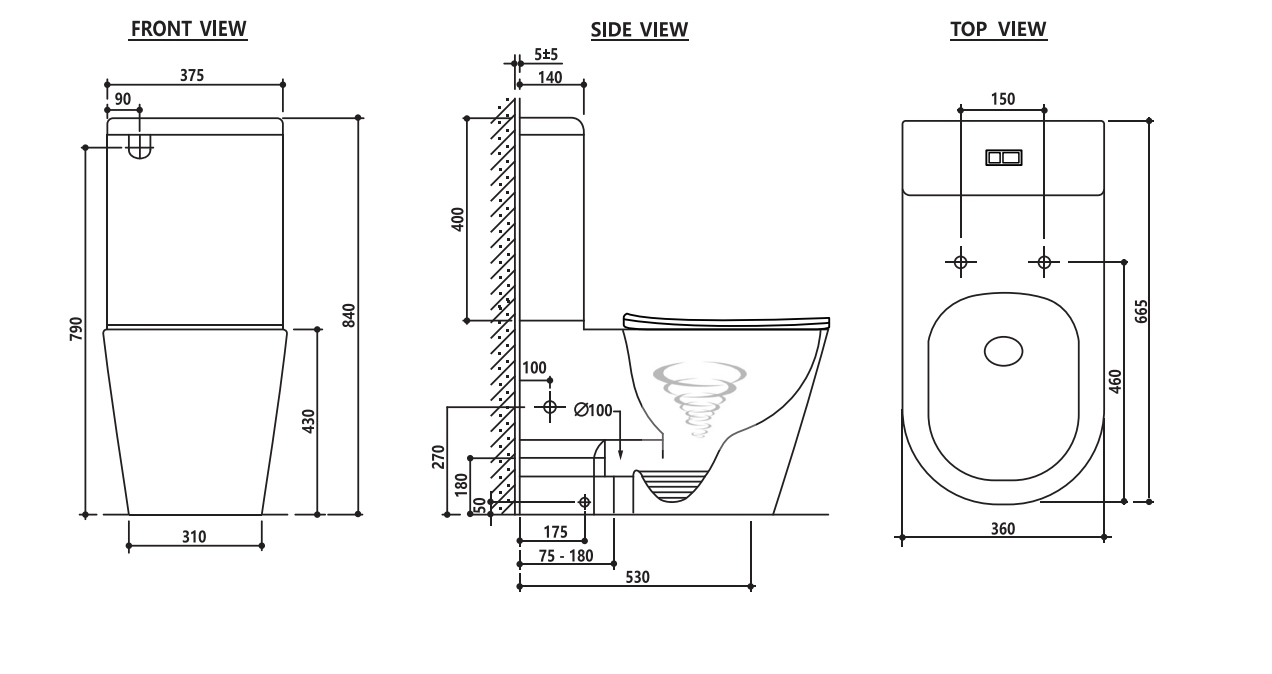 Vera Extra High Whirlpool Flushing Back to Wall Toilet Suite - Neche Interiors