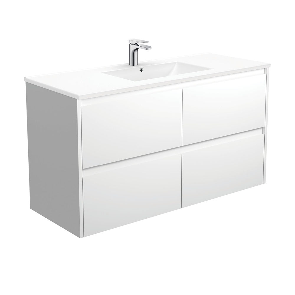 Dolce Amato Satin White Wall-Hung Vanity