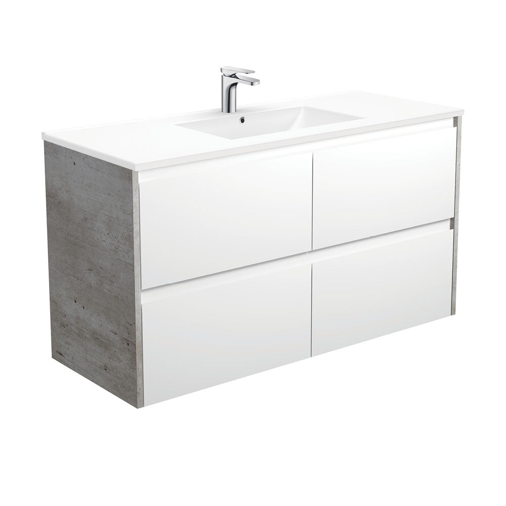 Dolce Amato Satin White Wall-Hung Vanity