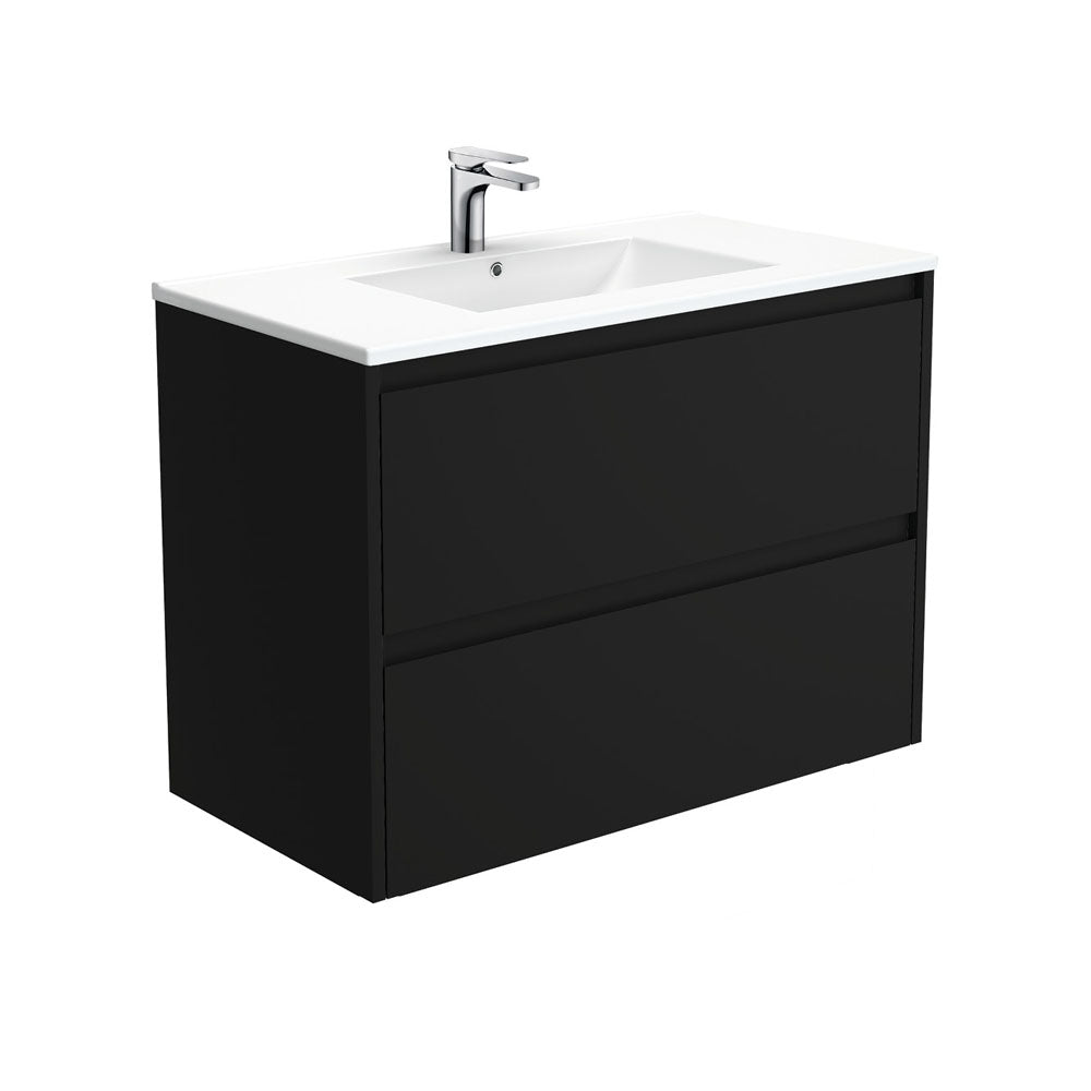 Dolce Amato Satin Black Wall-Hung Vanity