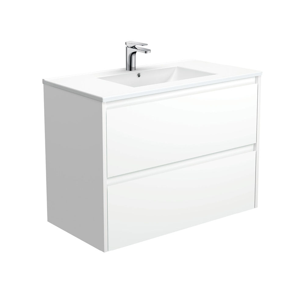 Dolce Amato Satin White Wall-Hung Vanity