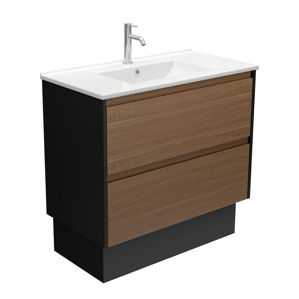 Dolce Amato Walnut Vanity On Kick