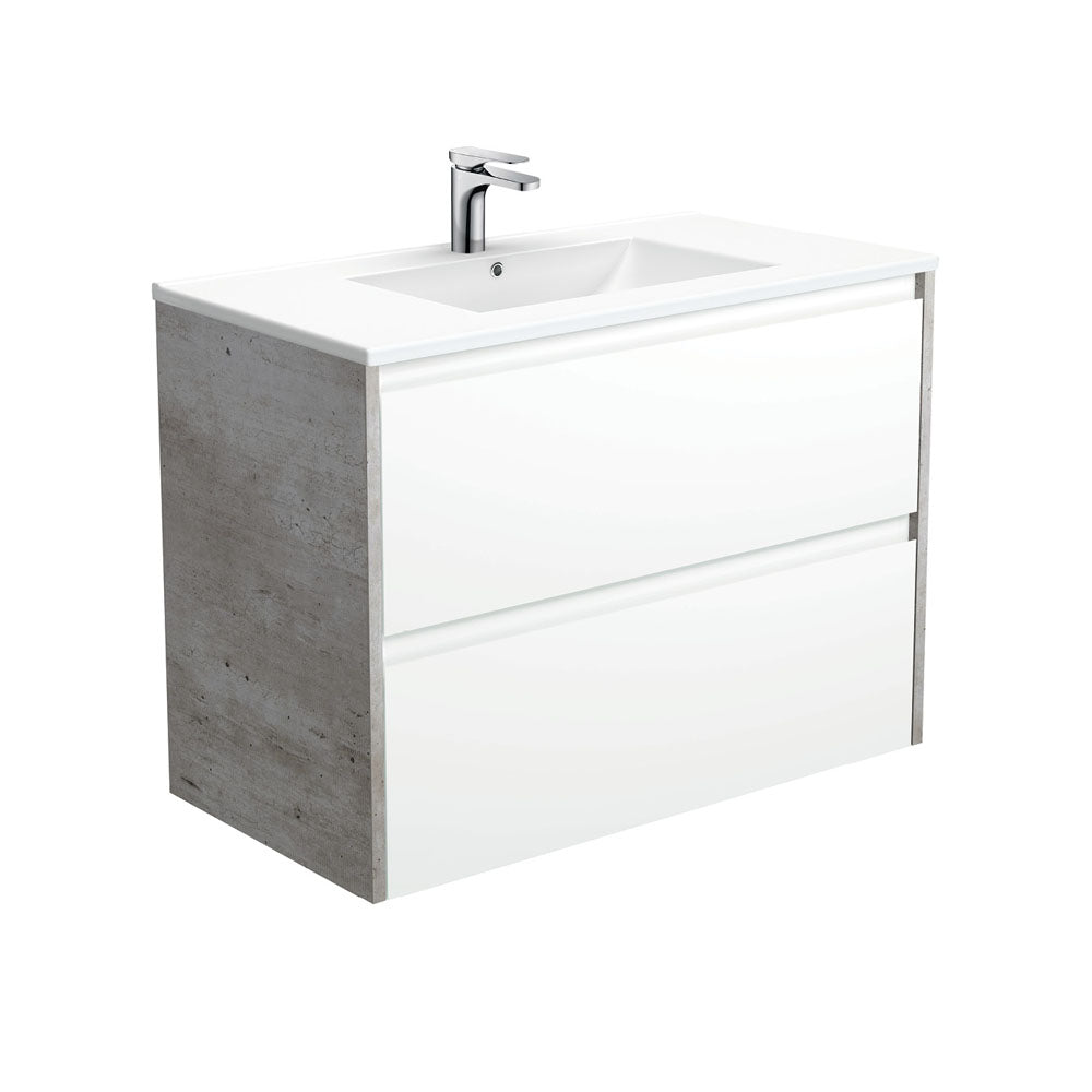 Dolce Amato Satin White Wall-Hung Vanity