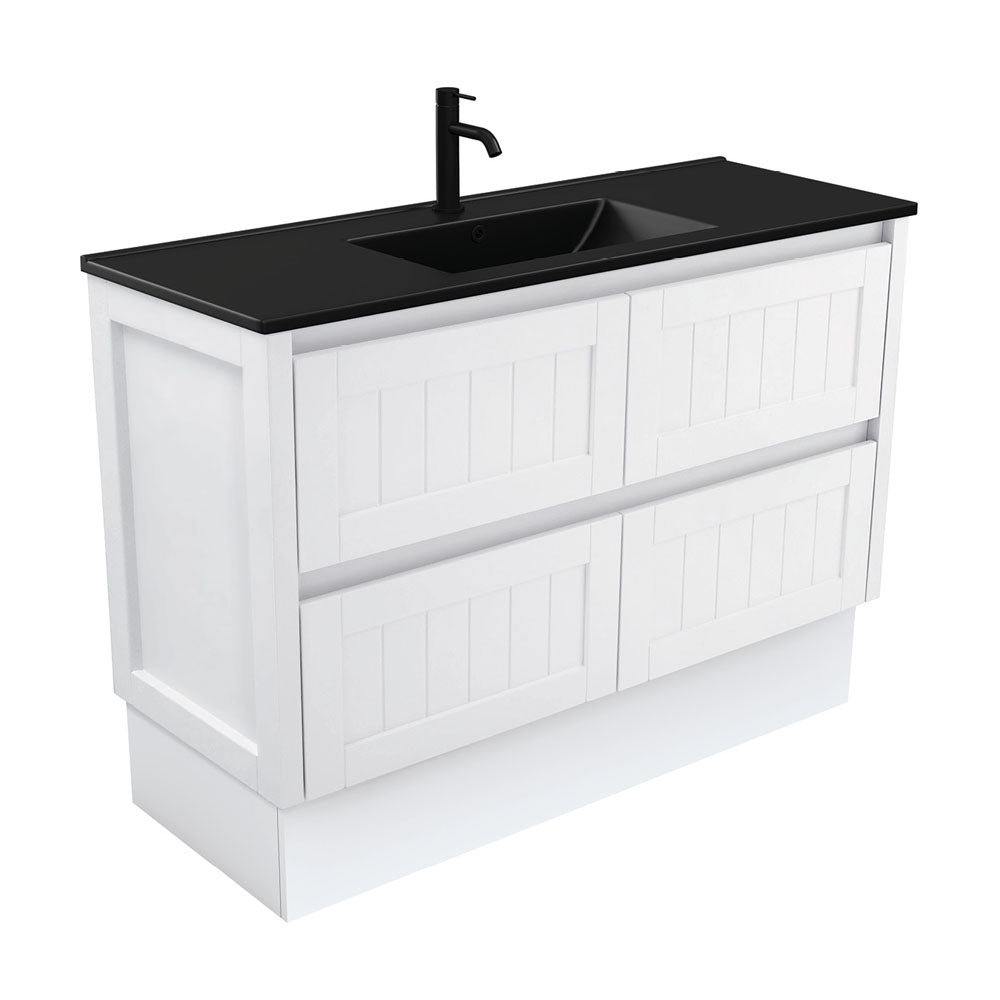 Dolce Matte Black Hampton Vanity On Kickboard