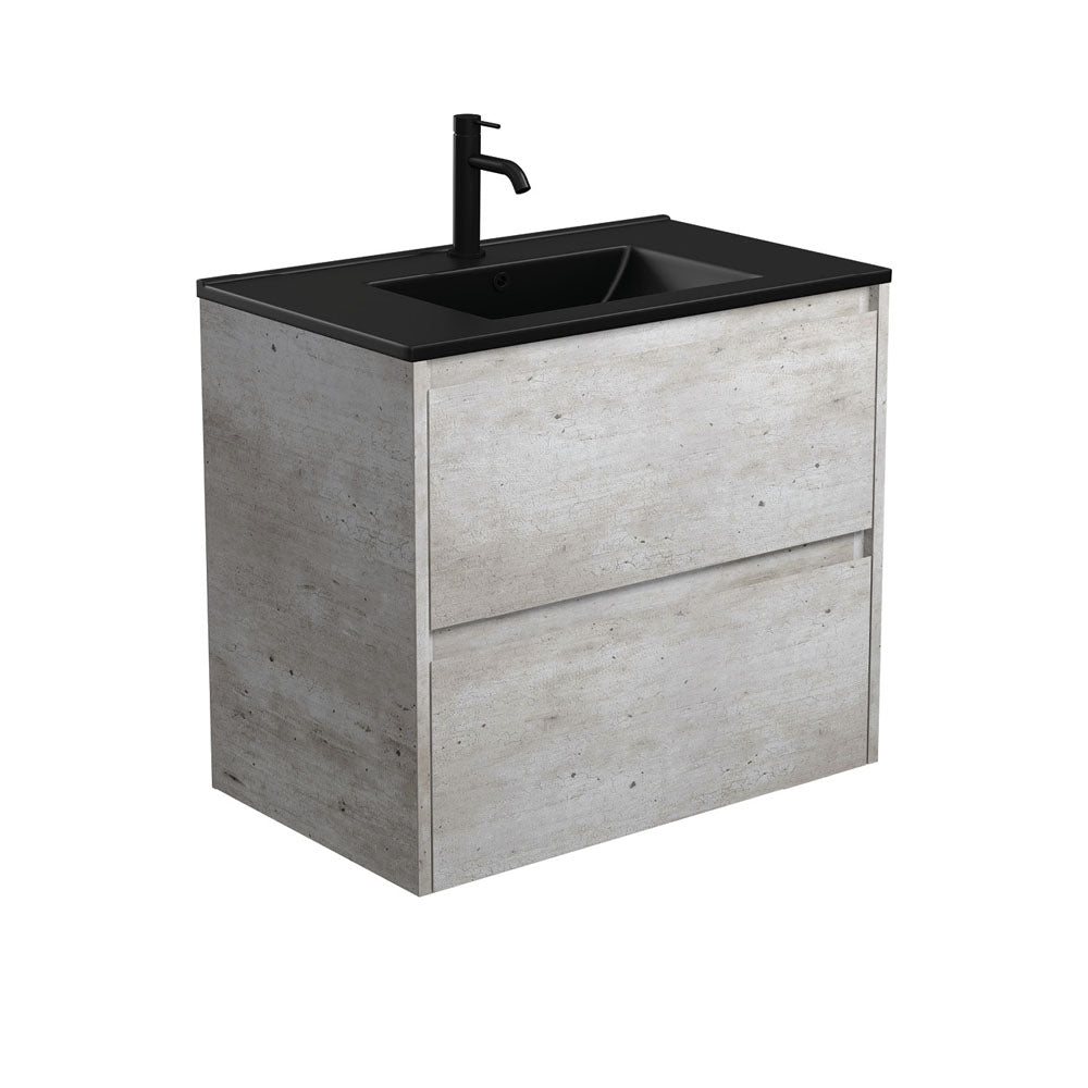Dolce Matte Black Amato Industrial Wall-Hung Vanity