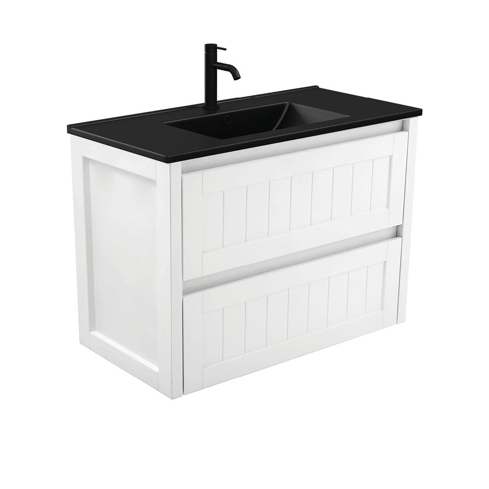 Dolce Matte Black Hampton Wall-Hung Vanity