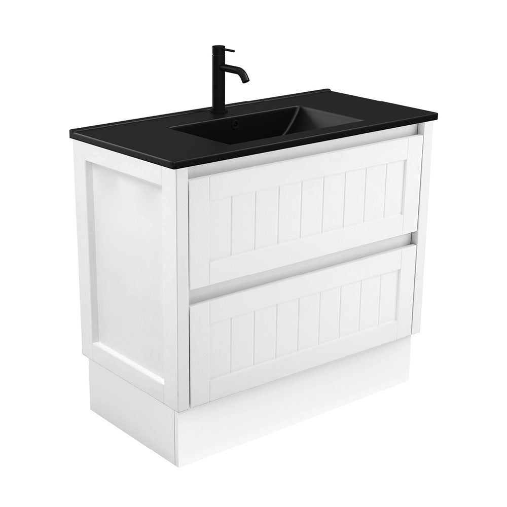 Dolce Matte Black Hampton Vanity On Kickboard