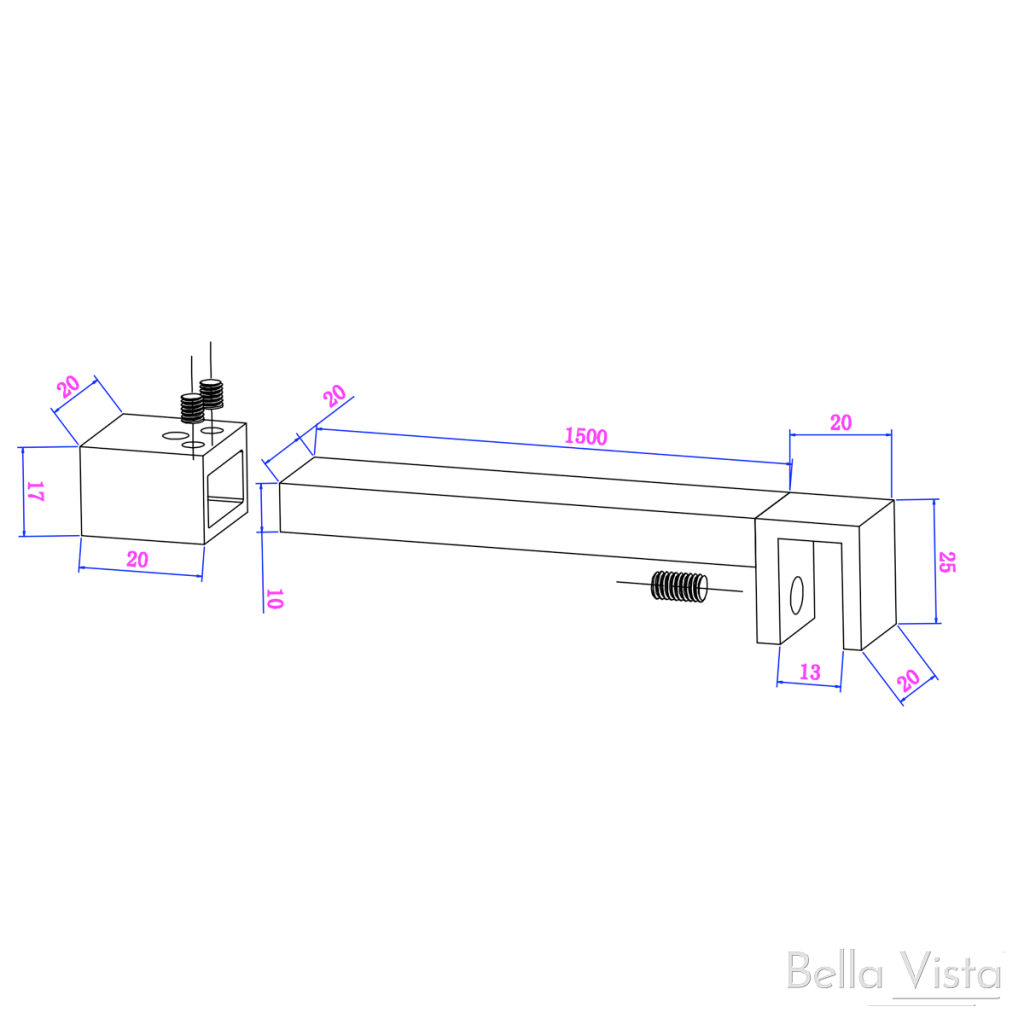 Stabiliser Bar - Square - Cut To Size - Neche Interiors