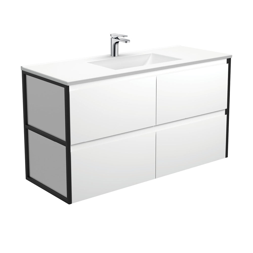 Vanessa Amato Satin White Wall-Hung Vanity