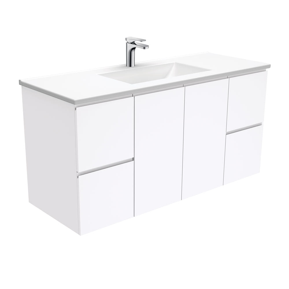 Vanessa Fingerpull Gloss White Wall-Hung Vanity