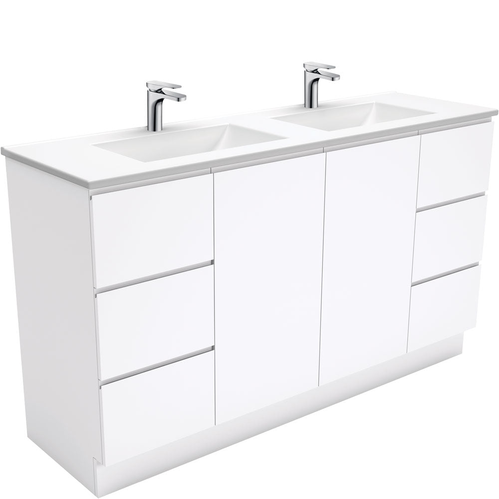 Vanessa Fingerpull Gloss White Vanity On Kickboard