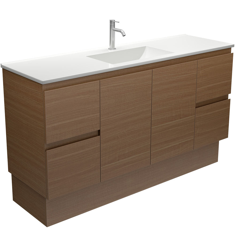 Vanessa Edge Walnut Vanity on Kick