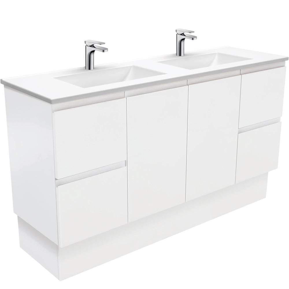Vanessa Fingerpull Satin White Vanity On Kickboard