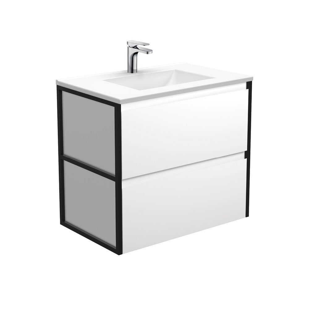 Vanessa Amato Satin White Wall-Hung Vanity