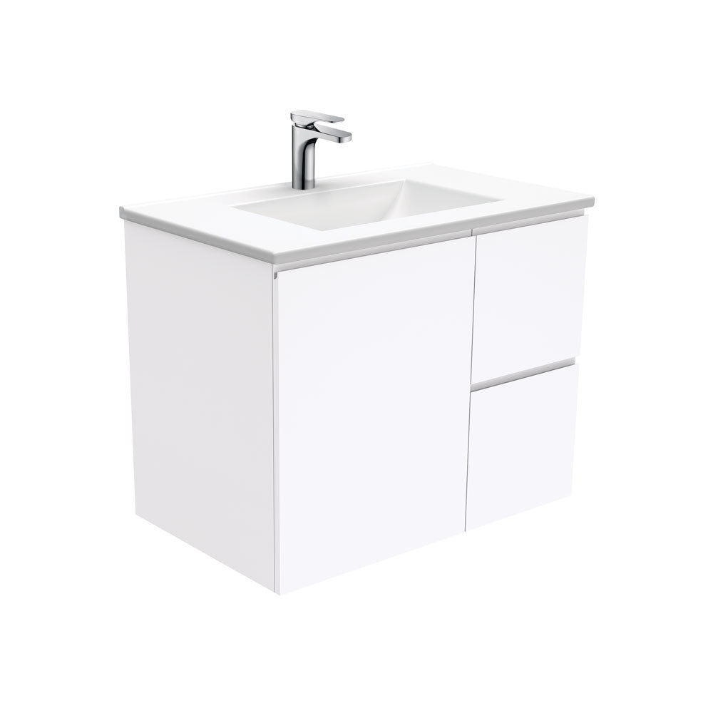 Vanessa Fingerpull Gloss White Wall-Hung Vanity