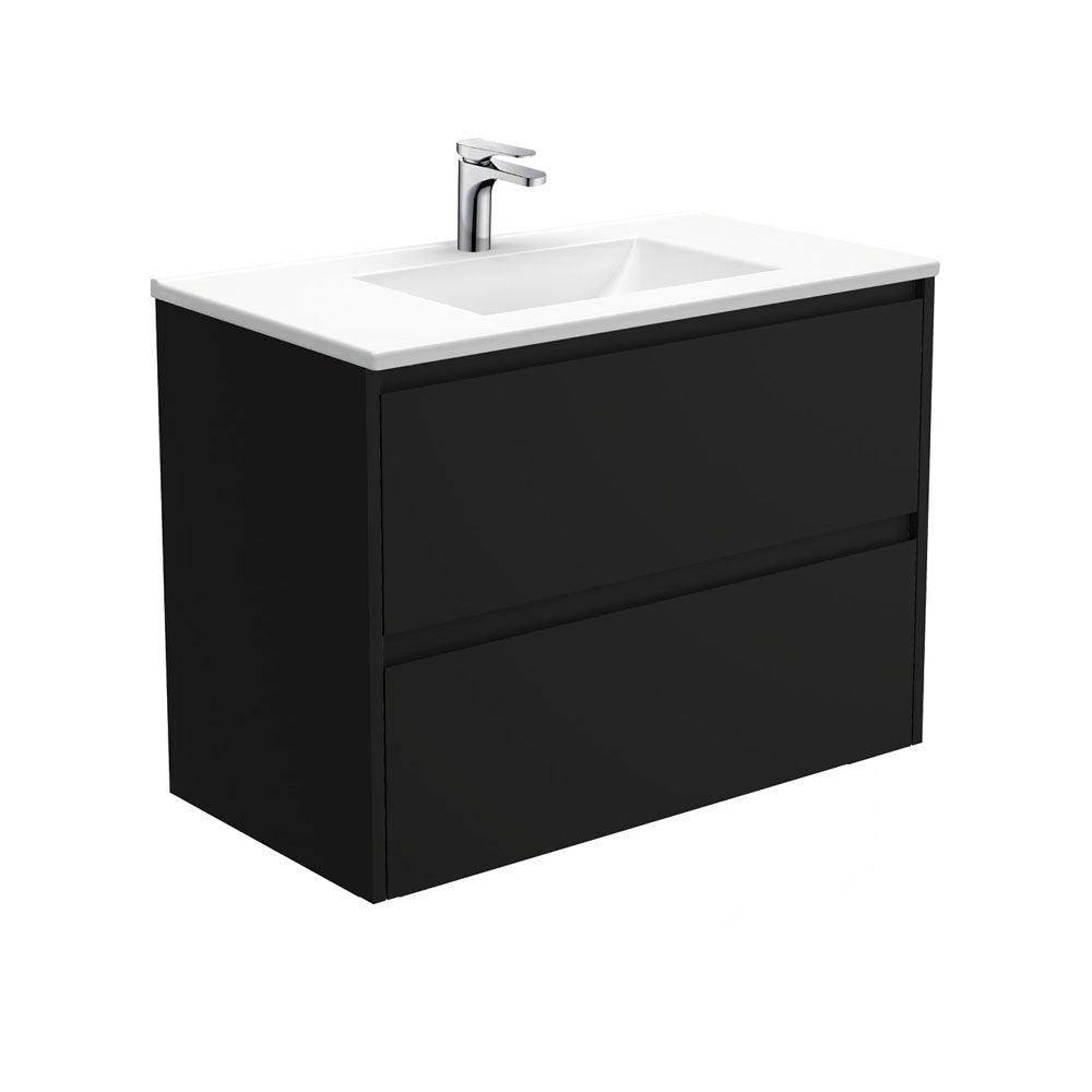 Vanessa Amato Satin Black Wall-Hung Vanity