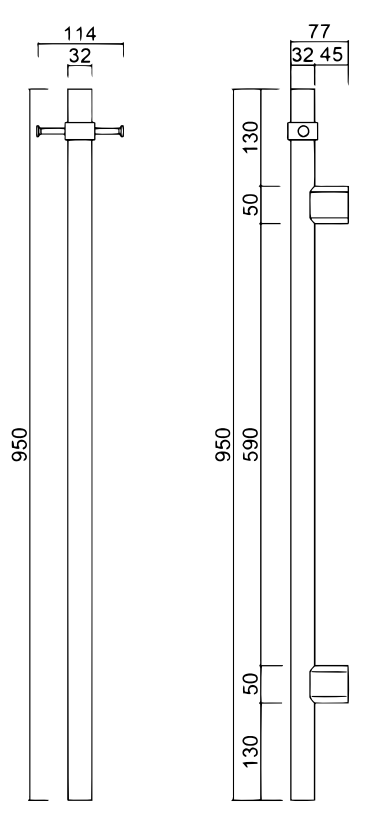 Mica Vertical Heated Towel Rail - Neche Interiors