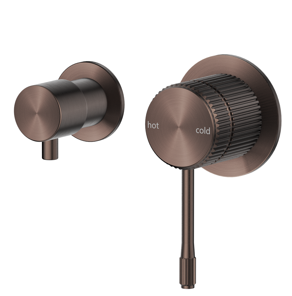 Mica Fluted Shower Mixer Diverter - Sideways - Neche Interiors