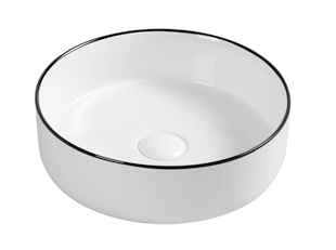 Dove Basin - White with Black Edge