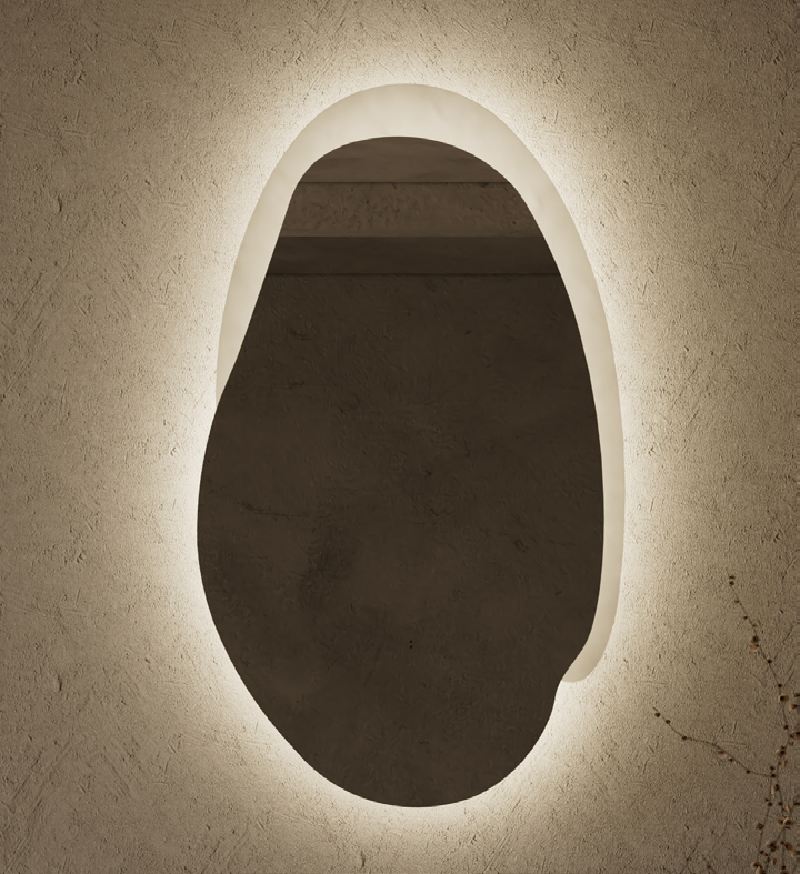 Evanston 530mm LED Mirror - Matte Grey Acrylic Edge
