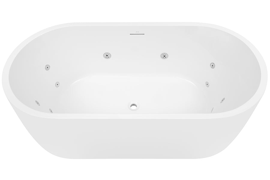 Decina Elisi 1700 Freestanding Spa Bath 12-Jets with Integrated Overflow