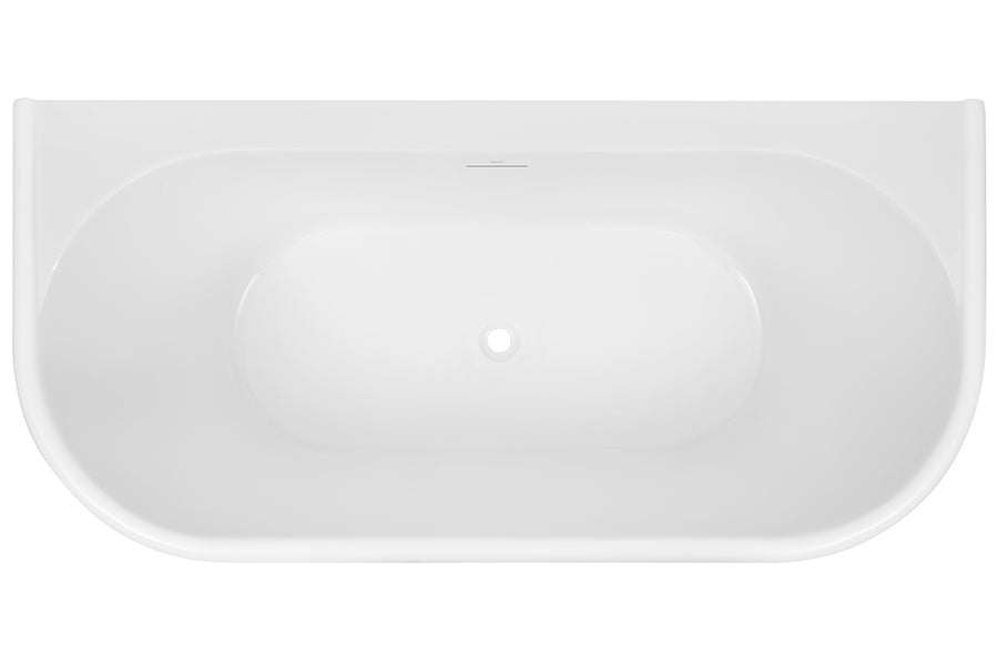Decina Oxford 1700 Back-To-Wall Freestanding Bath with Integrated Overflow