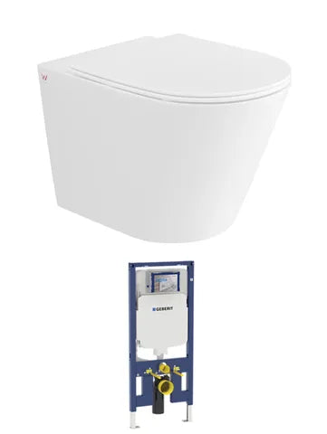 Alzano Wall Hung Pan and Geberit Cistern Set - Neche Interiors