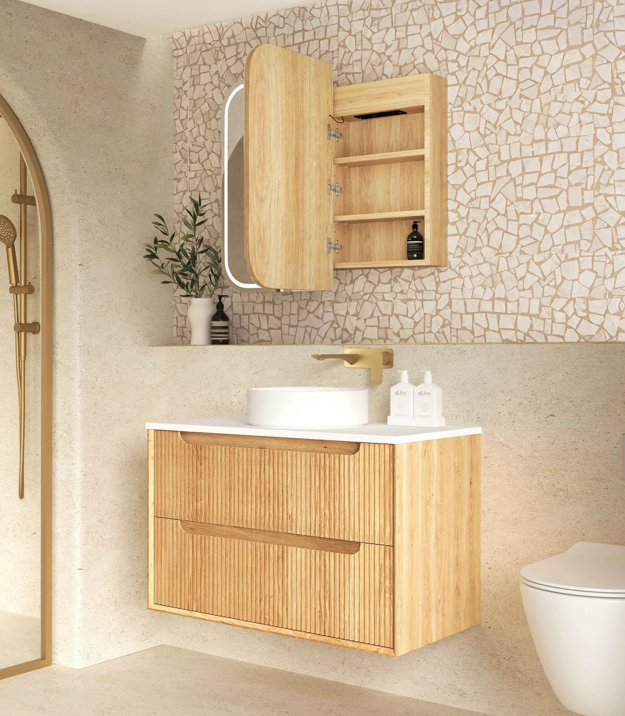 Newport LED Shaving Cabinet - Neche Interiors
