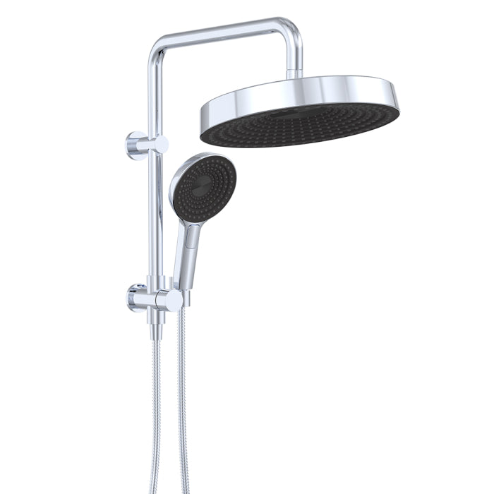 Fienza Kuro Twin Half-Rail Shower Round Head Chrome