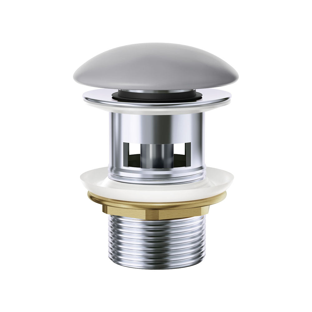 Fienza Pop-Up 32mm Overflow Basin Waste, Matte Light Grey Ceramic Cap WAS58LG
