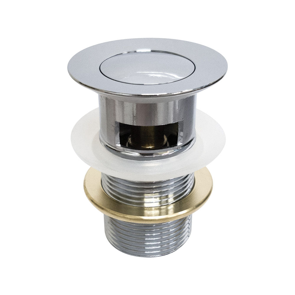 Fienza Flush Pop-Up Waste, 32mm with Overflow, Chrome WAS61