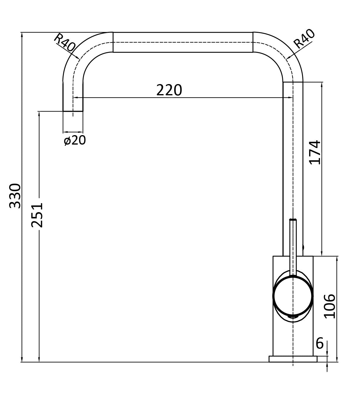 Hali Square Neck Sink Mixer