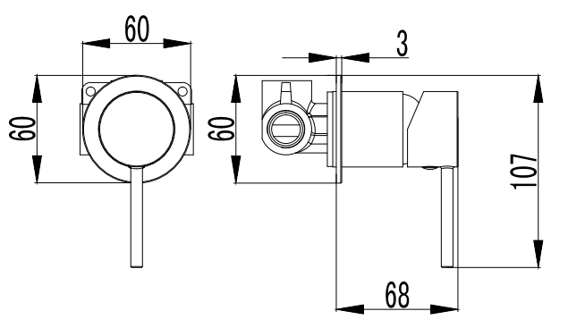 Hali Wall Mixer With Thin Cover Plate