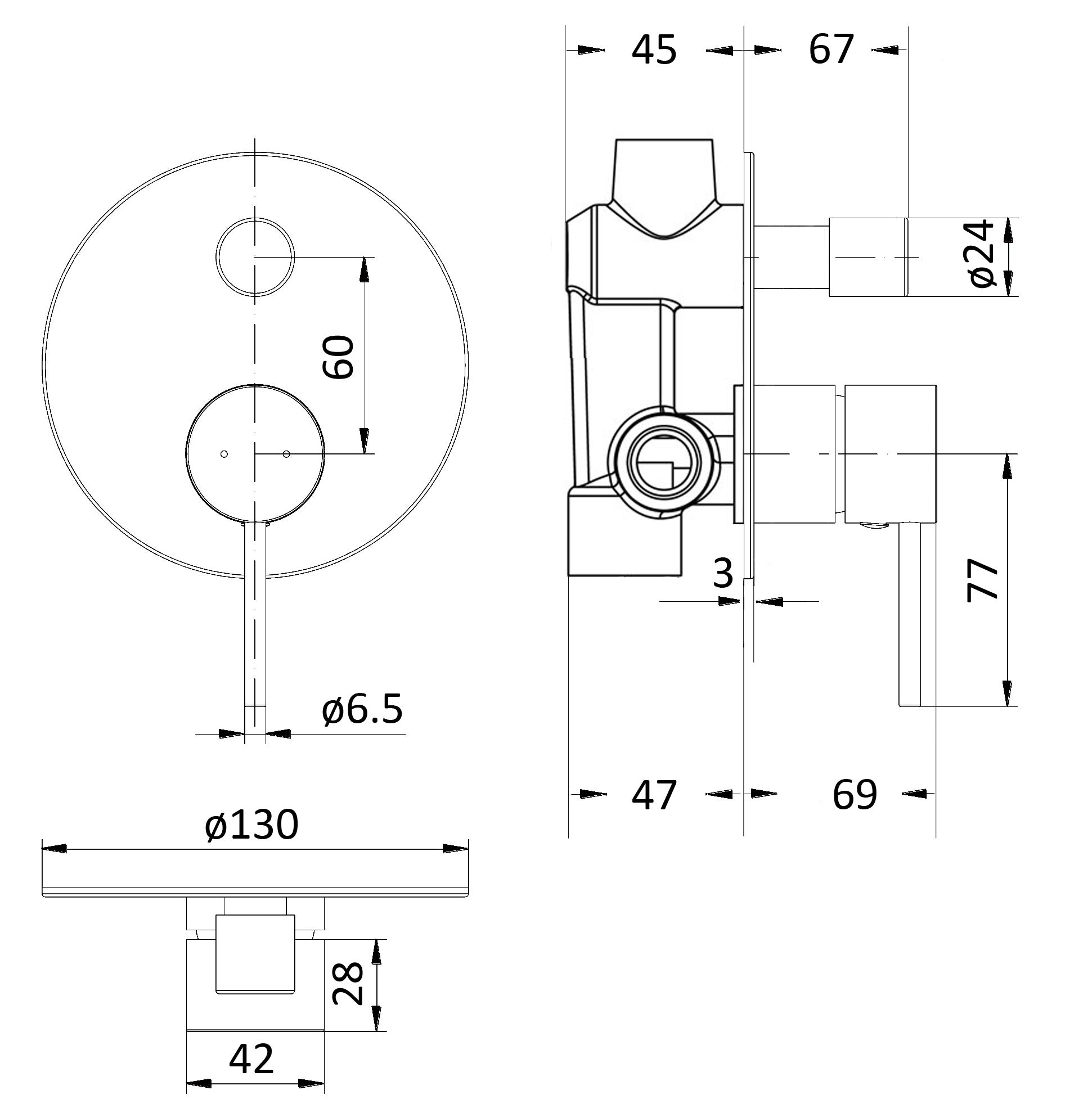 Hali Wall Mixer With Diverter