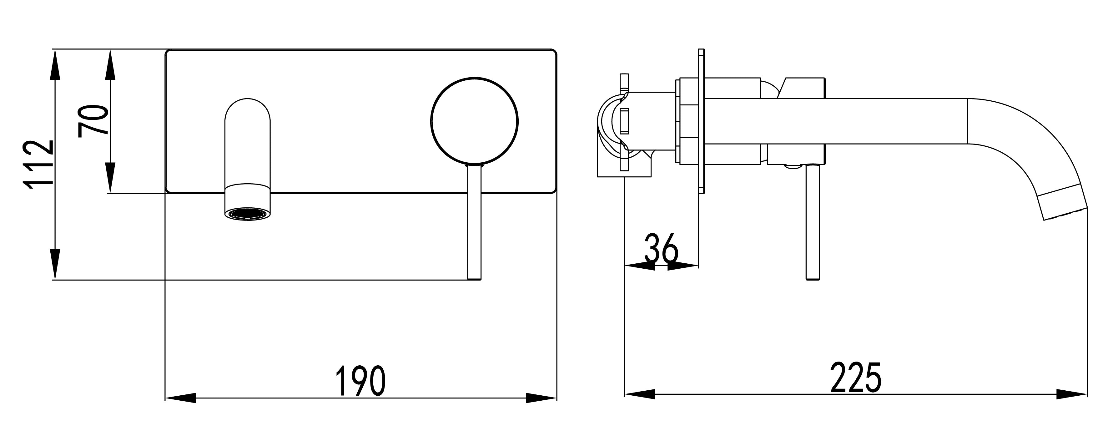 Hali Wall Basin Mixer Curved Spout