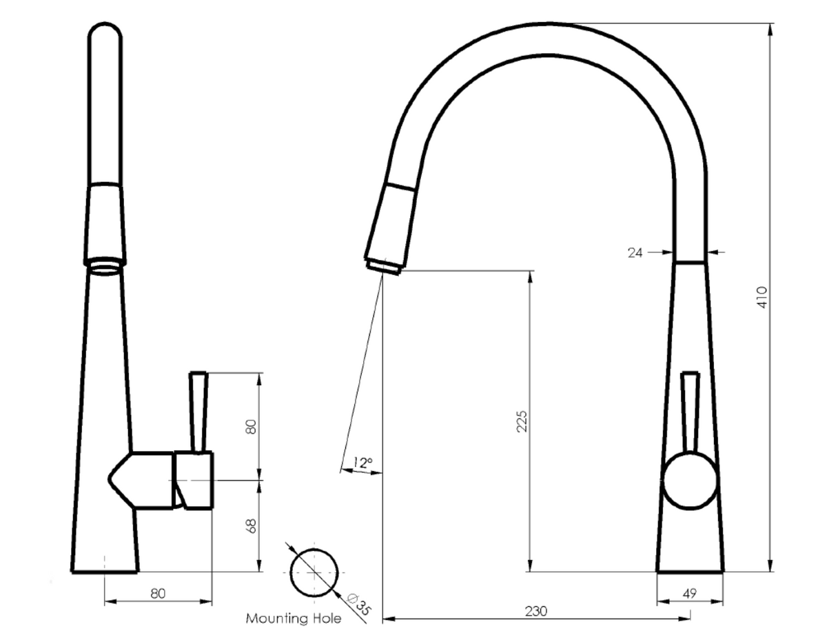 Galiano Pull-Down Sink Mixer - Chrome (LF175203CP)