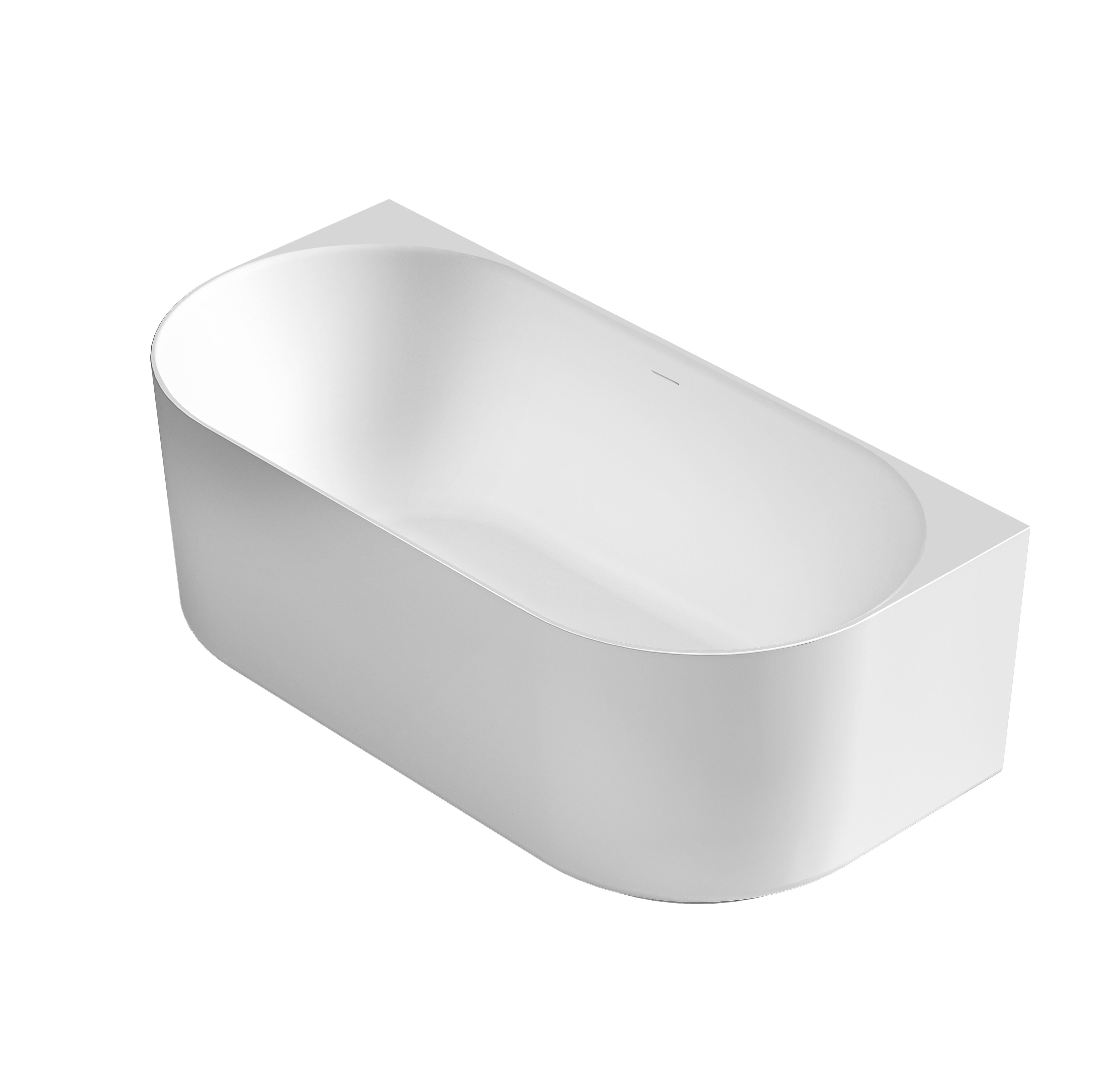 Attica Celine 1500 Matte White Back-to-Wall Multi-fit Bath with Overflow