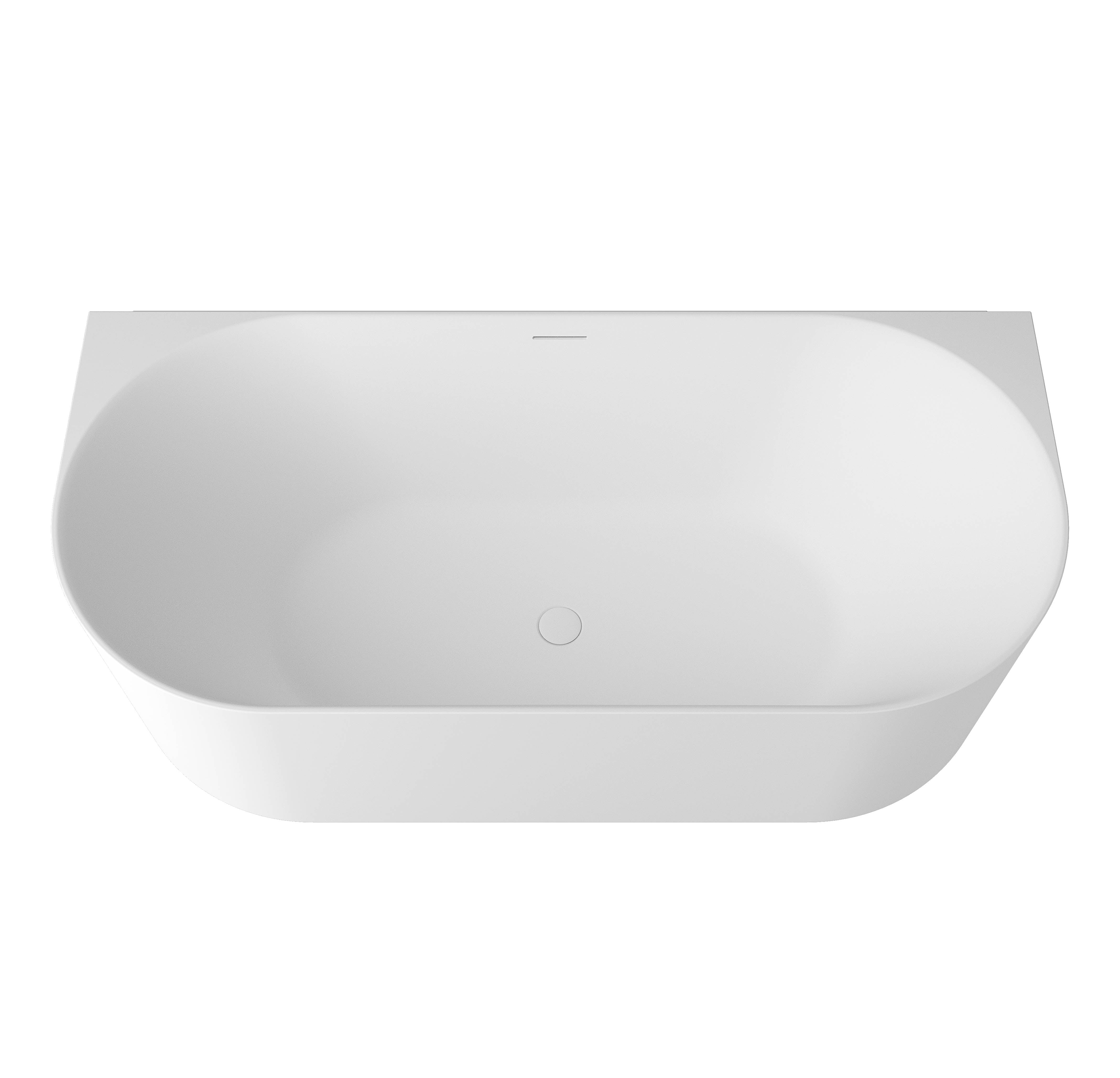 Attica Celine 1700 Matte White Back-to-Wall Multi-fit Bath with Overflow