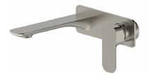 Otti Oskar Wall Basin Mixer Brushed Nickel
