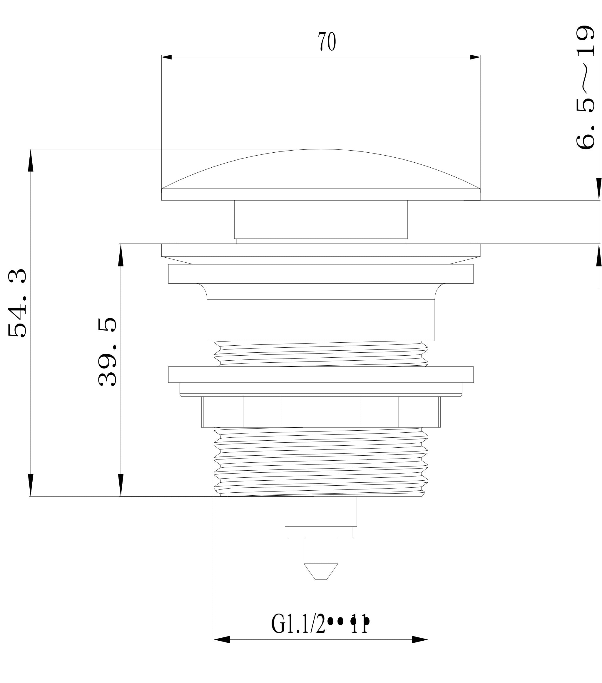 Pop Up 40mm Bath Waste - Non Overflow - Neche Interiors